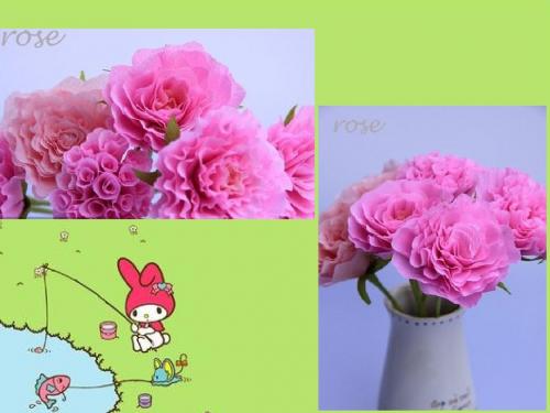 皱纹纸玫瑰花制作