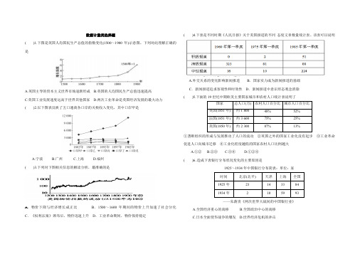 高中历史数据计量类选择题