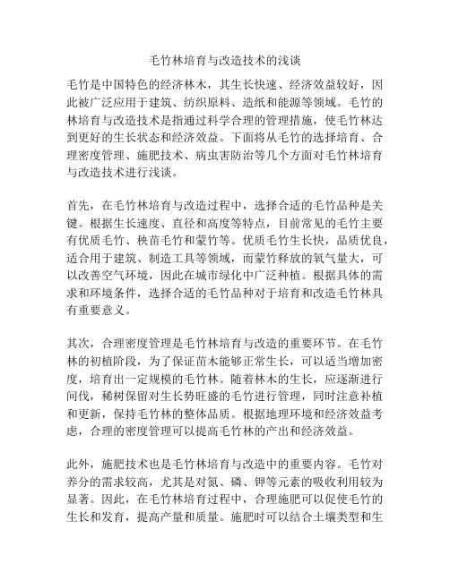 毛竹林培育与改造技术的浅谈