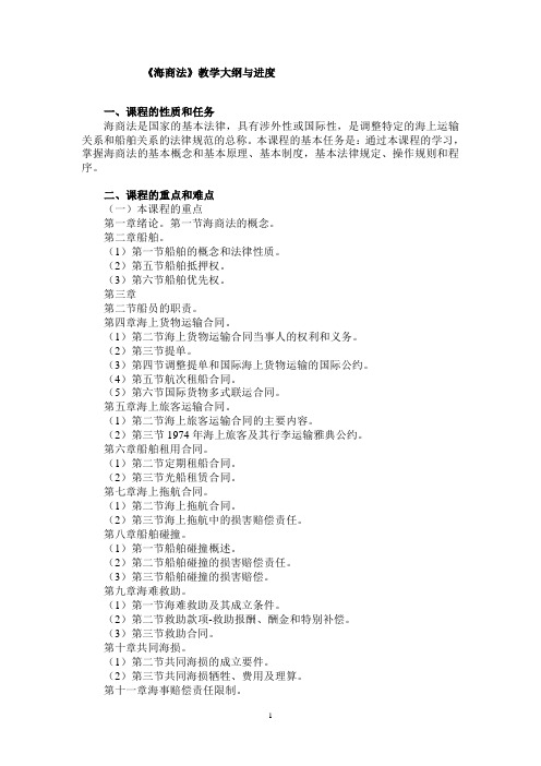 海商法教案及讲义