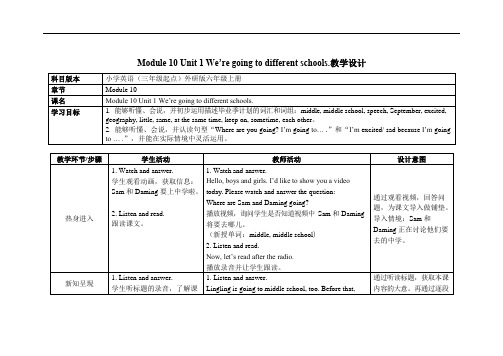 外研版六年级英语下册《Module 10 Unit 1》精品教案教学设计优秀公开课