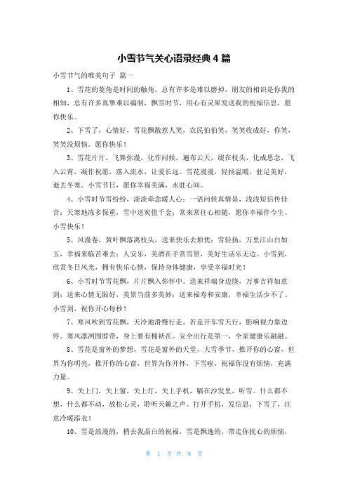 小雪节气关心语录经典4篇