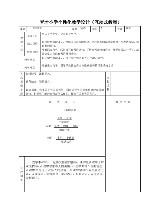 1、春的颂歌