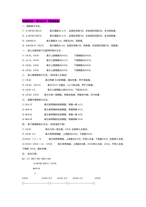 平法标注法---梁(03g101平面标注法)