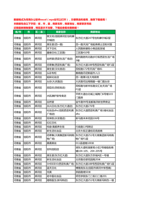 2020新版河南省信阳市浉河区化妆品工商企业公司商家名录名单黄页联系电话号码地址大全156家