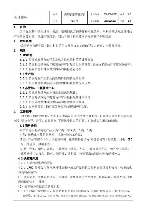 供应商控制程序