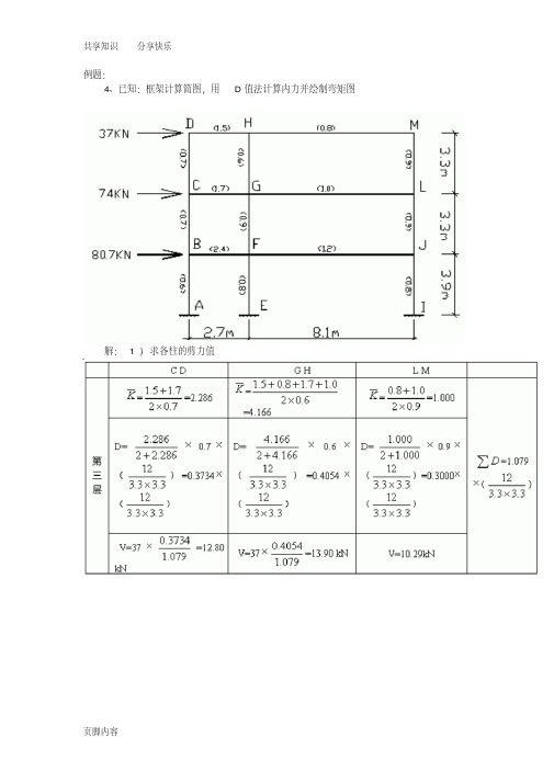 D值法例题详解