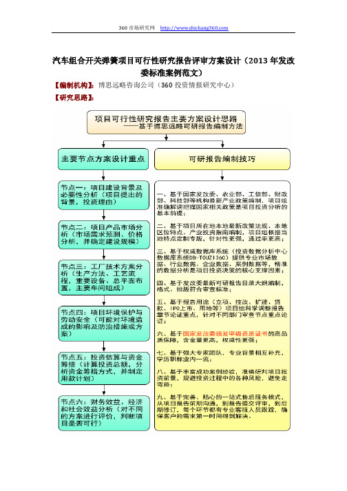 汽车组合开关弹簧项目可行性研究报告评审方案设计(2013年发改委标准案例范文)