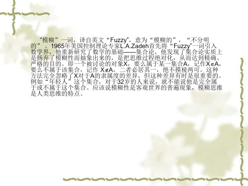 模糊集论在模式识别中的应用
