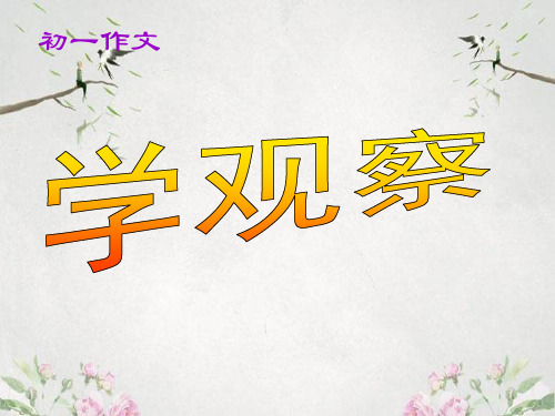 作文-初中作文指导：学观察ppt优秀PPT