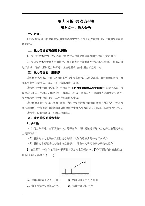 受力分析 共点力平衡