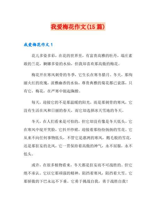 我爱梅花作文(15篇)
