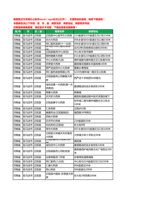 2020新版河南省驻马店市正阳县药工商企业公司商家名录名单黄页联系电话号码地址大全124家