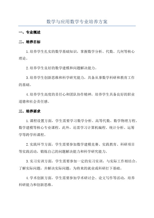 数学与应用数学专业培养方案