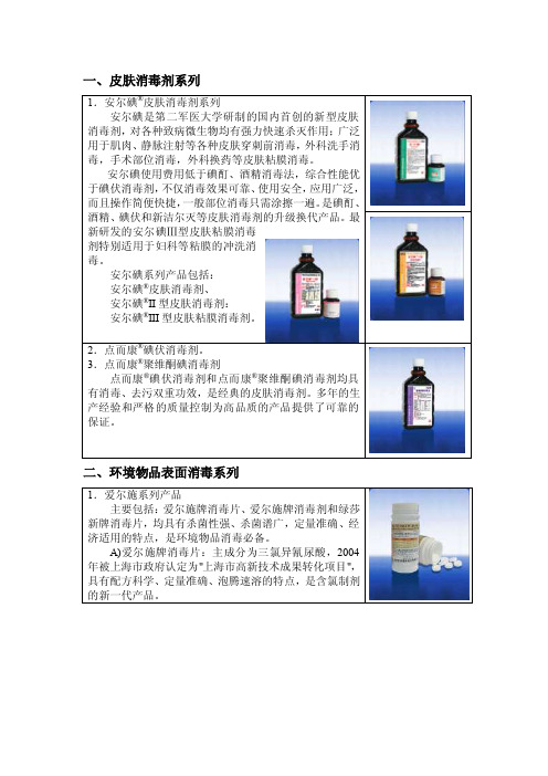 一、皮肤消毒剂系列1．安尔碘