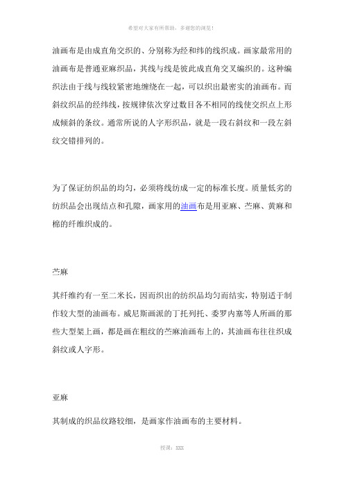 初学者如何选择适合自己的油画布