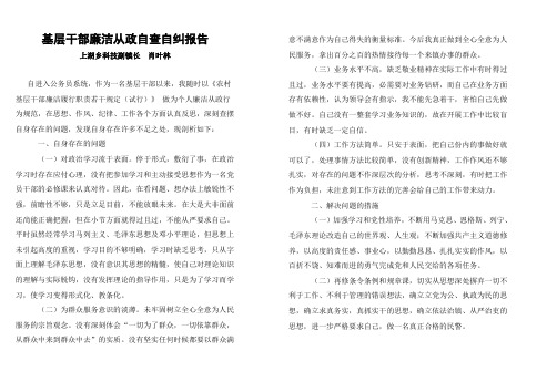 乡镇副乡镇长自查自纠报告