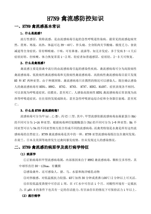 H7N9禽流感防控知识