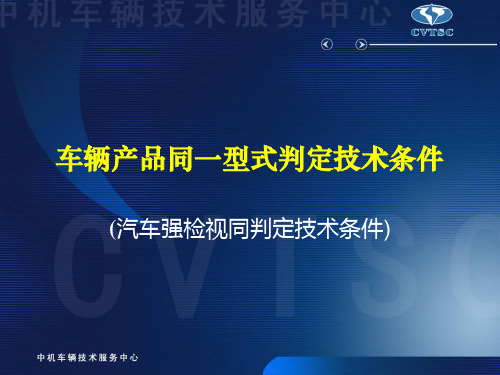 车辆产品同一型式判定的技术条件