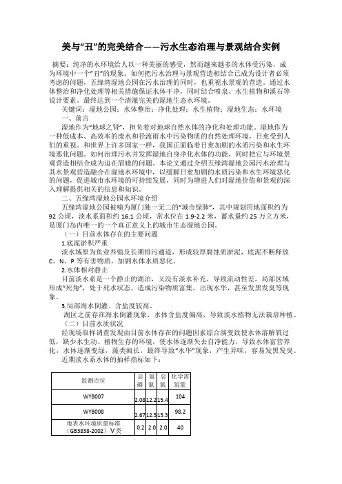 美与“丑”的完美结合——污水生态治理与景观结合实例
