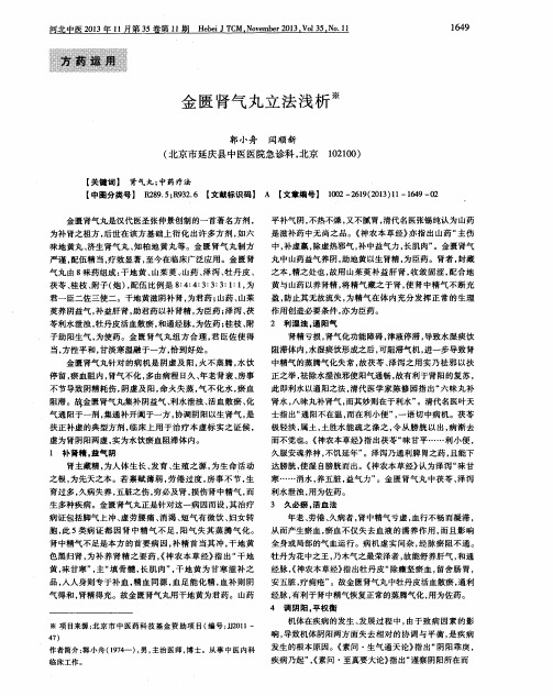 金匮肾气丸立法浅析