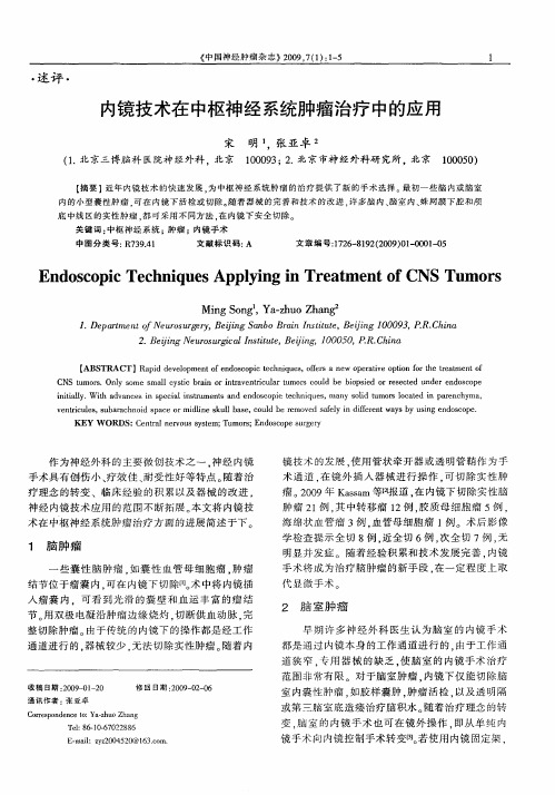 内镜技术在中枢神经系统肿瘤治疗中的应用