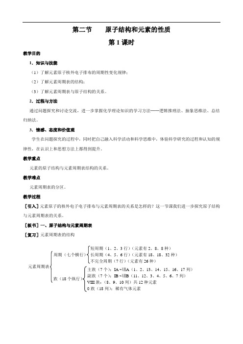 化学：1.2《原子结构和元素的性质》教案(3)(人教版选修3)