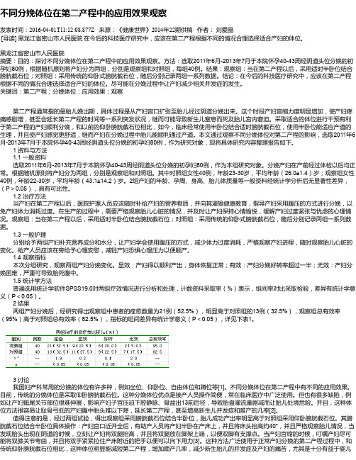 不同分娩体位在第二产程中的应用效果观察