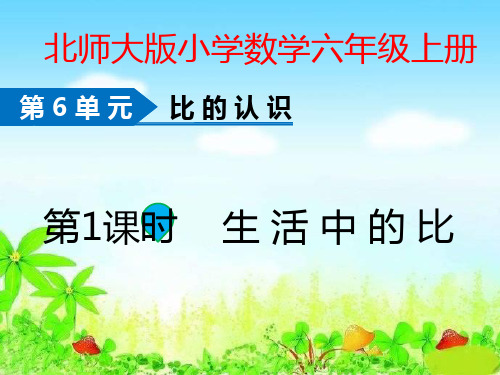 北师大版六年级上册数学第六单元第1课时《生活中的比》PPT课件