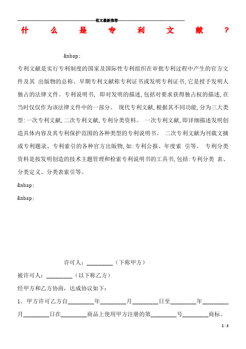 什么是专利文献-