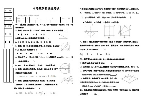 北师大版中考数学经典模拟试卷(小刘老师)