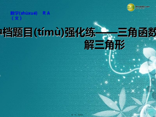 高考数学第一轮密集复习(专项基础训练+专项能力提升,配详细设置解析)中档题目强化练 三角函数、解三角