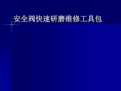 安全阀切削研磨维修新技术