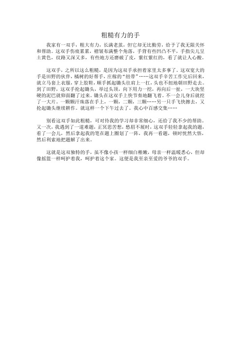 粗糙有力的手