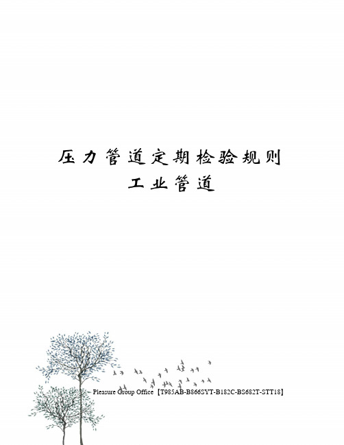 压力管道定期检验规则工业管道