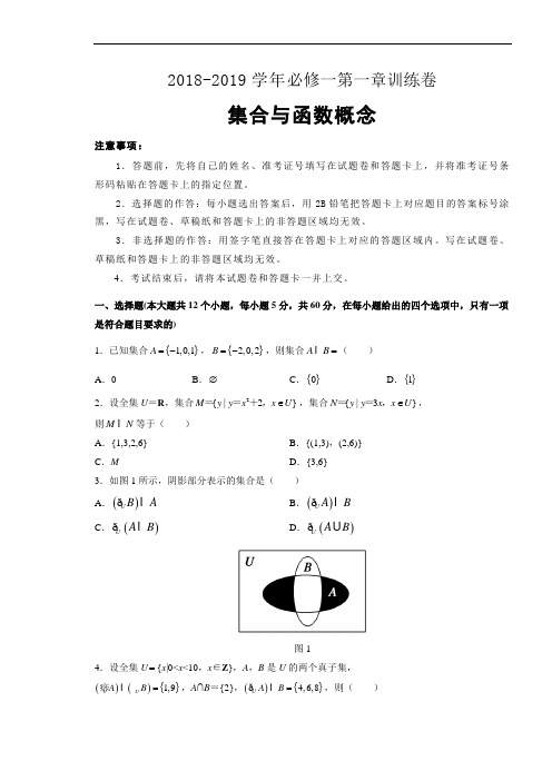 2019年高一数学必修1单元测试全册打包含答案