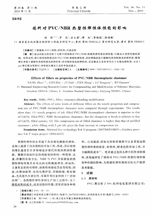 填料对PVC／NBR热塑性弹性体性能的影响
