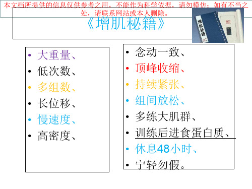 增肌秘籍韦德训练法培训课件
