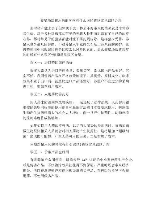 养猪场给猪用药的时候有什么误区猪场常见误区介绍