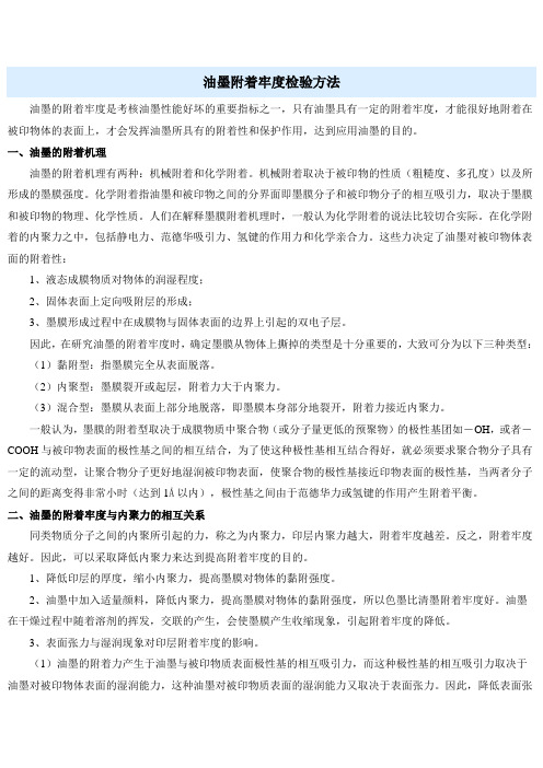 油墨附着牢度检验方法.