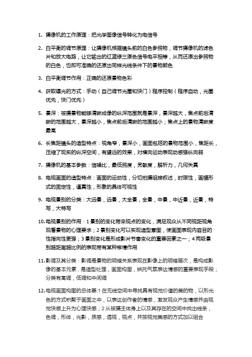 摄像重点