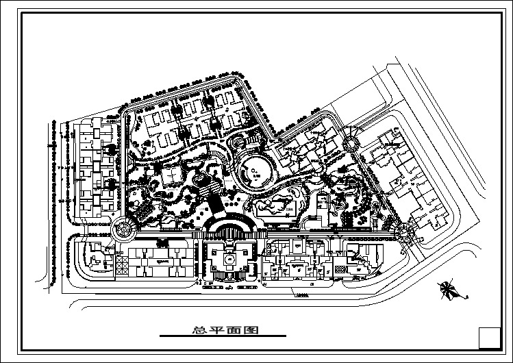 高层高档小区总平面设计CAD图