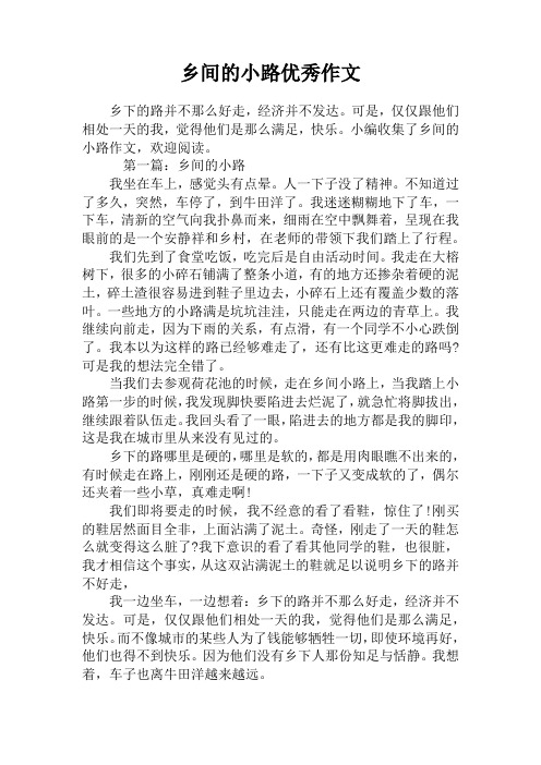 乡间的小路优秀作文