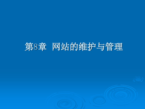 WEB 网站的维护与管理