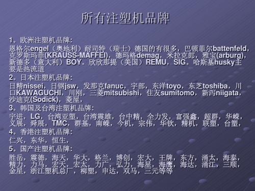 全球注塑机品牌