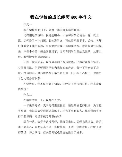 我在学校的成长经历400字作文