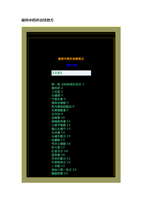 秘传中药外治特效方