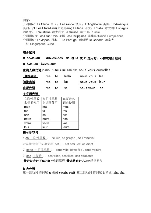 简明法语笔记