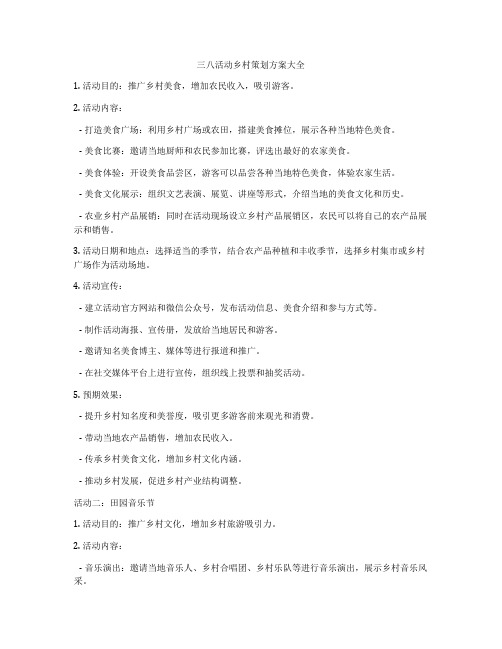 三八活动乡村策划方案大全