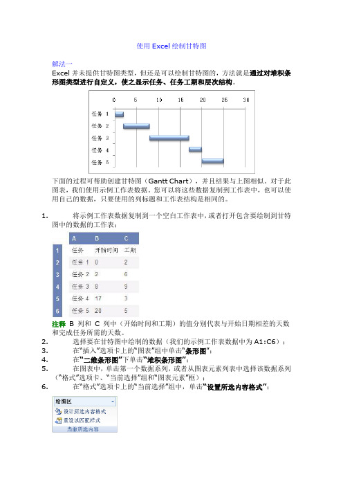 使用Excel绘制甘特图